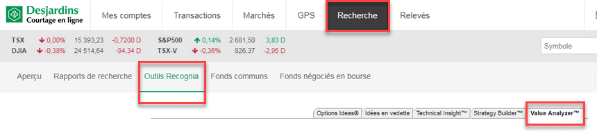 Value Analyzer Aide Les Investisseurs A Trouver Des Occasions D Investissement De Style Valeur Desjardins Courtage En Ligne